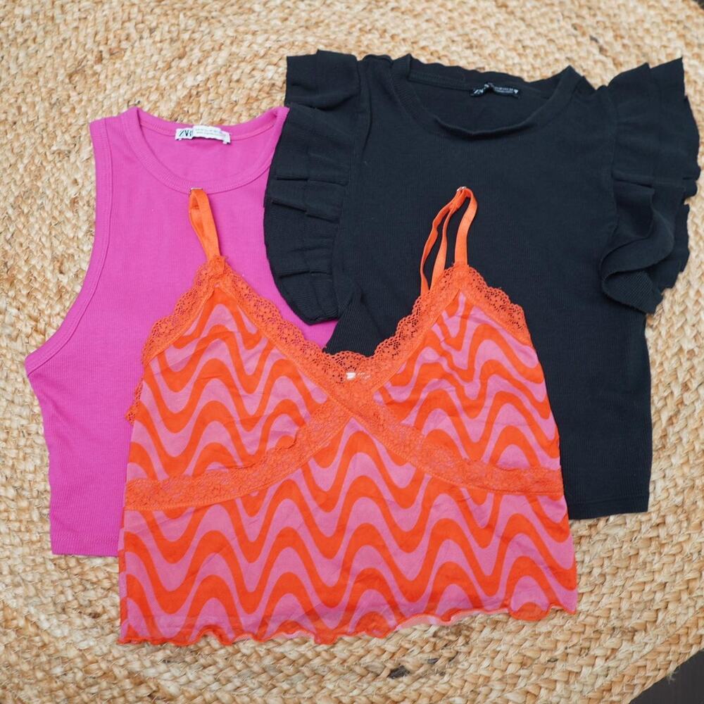 Y2K Colorful Crop Top Bundle Zara H&M Medium